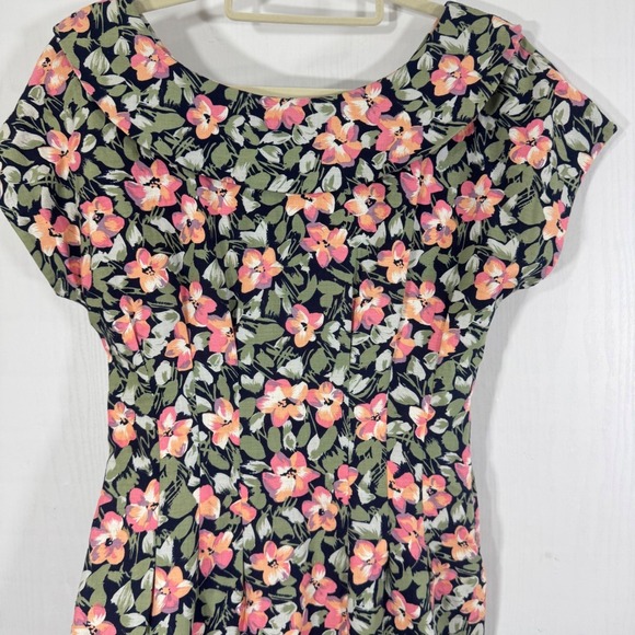 Maggy London Vintage Floral Midi Dress Size 8 Multicolor Botanical Garden - Picture 9 of 13